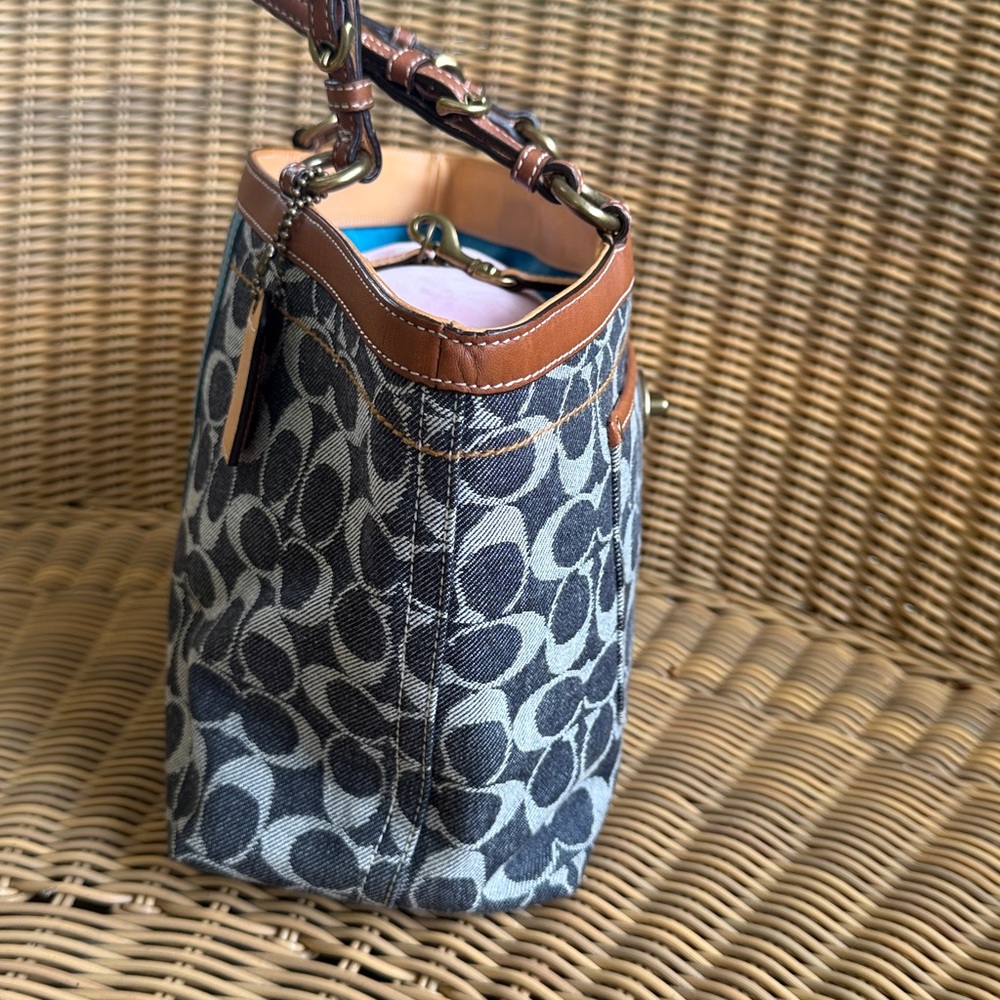 EUC Coach vintage mini denim tote- 7044 - Picture 4 of 11